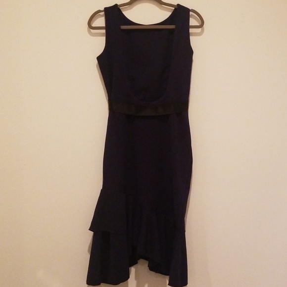 Dark Blue Ruffled Dress - Picture 2 of 5